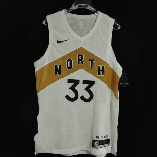 33 Gasol Raptors 2019-20 city jersey white player version